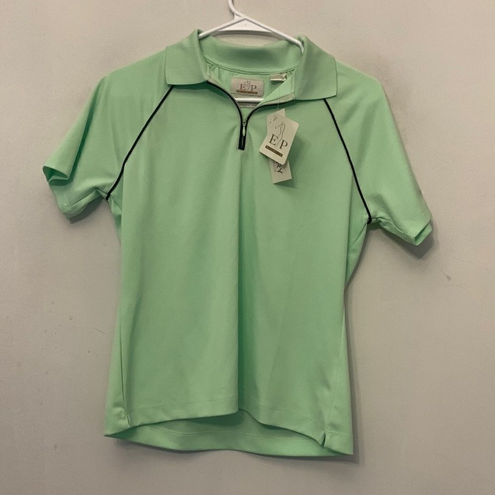 E P Pro light green short sleeve golf shirt Size S NWT